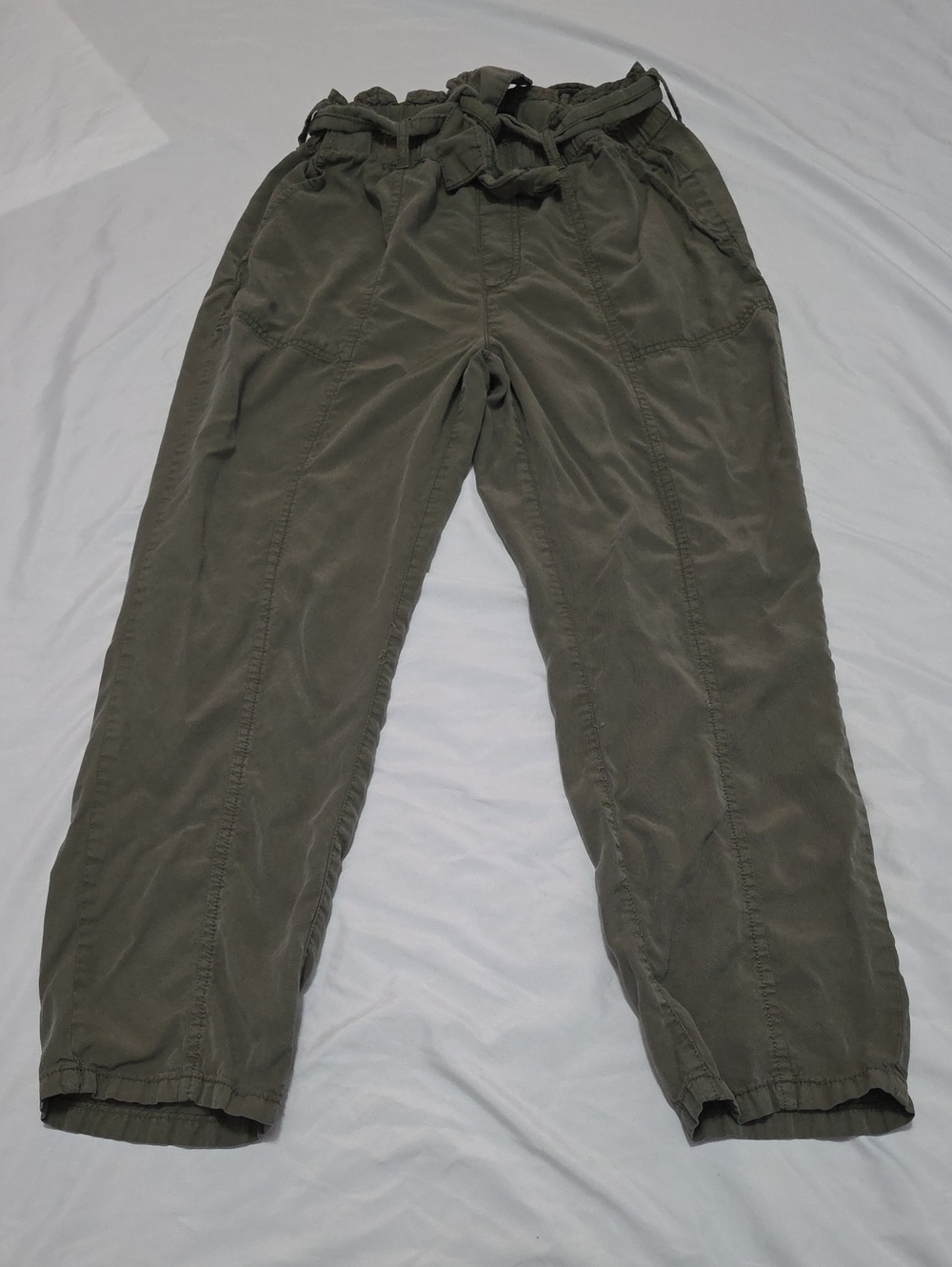 Sanctuary Olive Green Cargo Drawstring Trousers Large